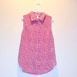 H&M Floral Sleeveless Blouse